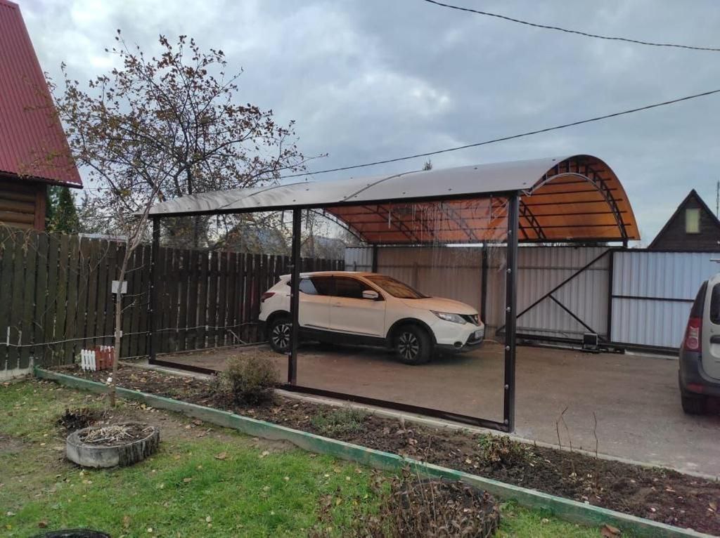 Прозрачные шторы ПВХ для навеса под автомобиль в Икше